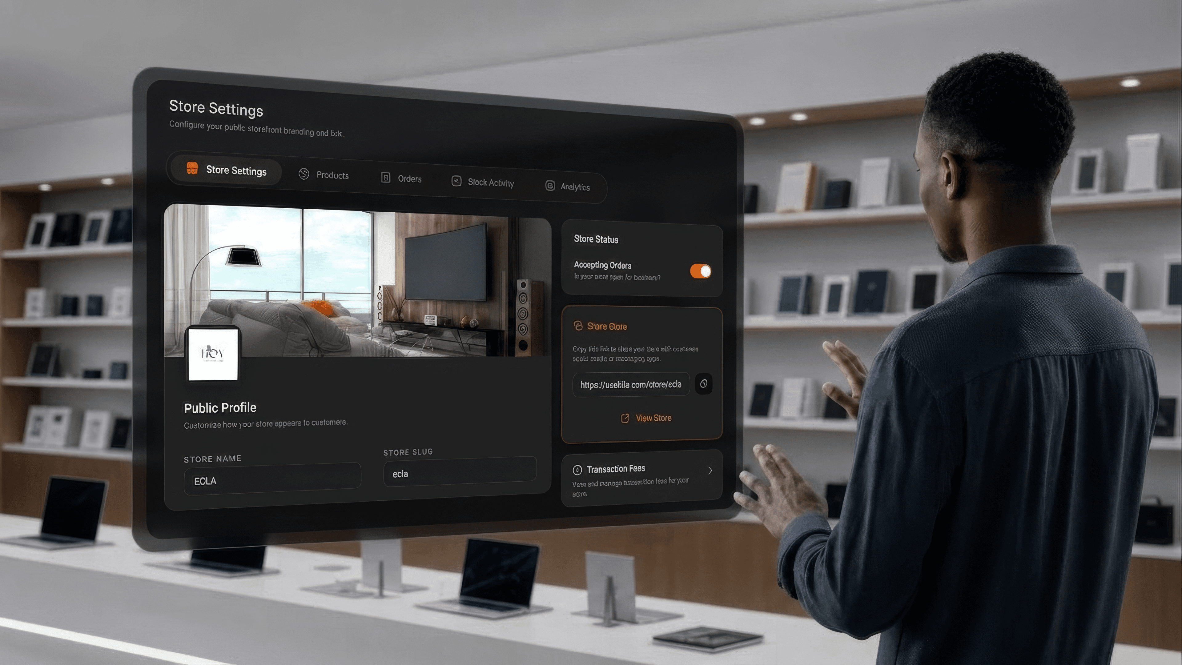 Bila Product Store — dark mode